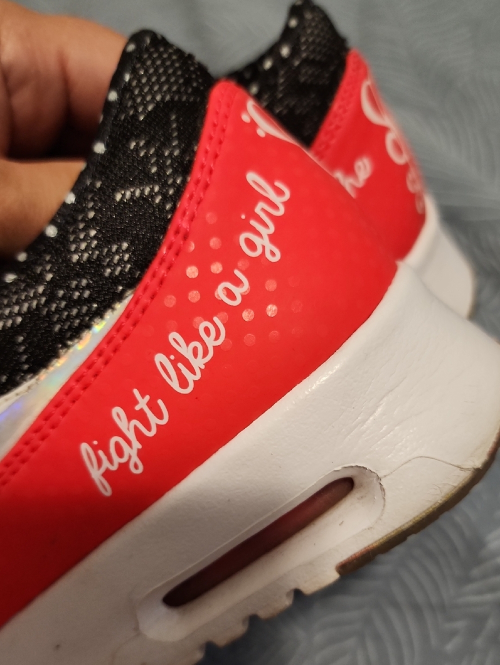 Nike Women's Red and Black Polka Dot Sneakers - Picture 9 of 10